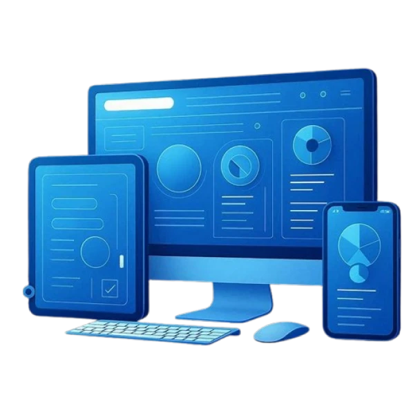 Moderný responzívny webdizajn zobrazený na monitore, tablete a smartfóne od Webujem.sk